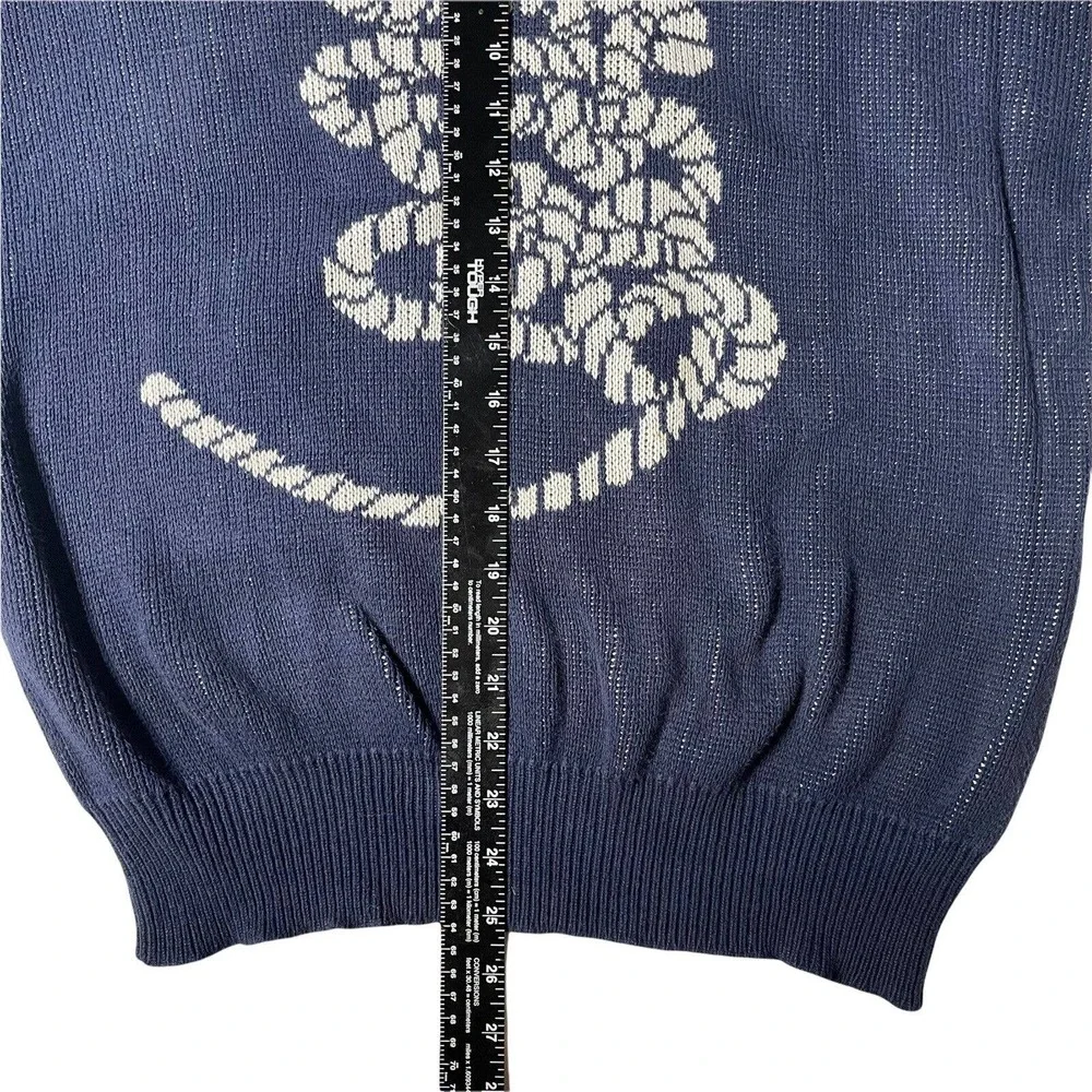Vintage Andrea Fenzi Italy Men’s Crew Neck Pullover Sweater Blue Rope Sz‎ L 50